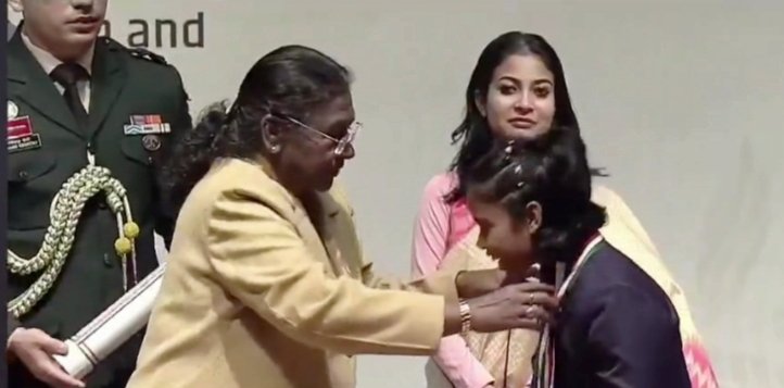 WATCH: Indian Weightlifter Preetismita Bhoi, Goldi Kumari Conferred With Pradhan Mantri Rashtriya Bal Puraskar