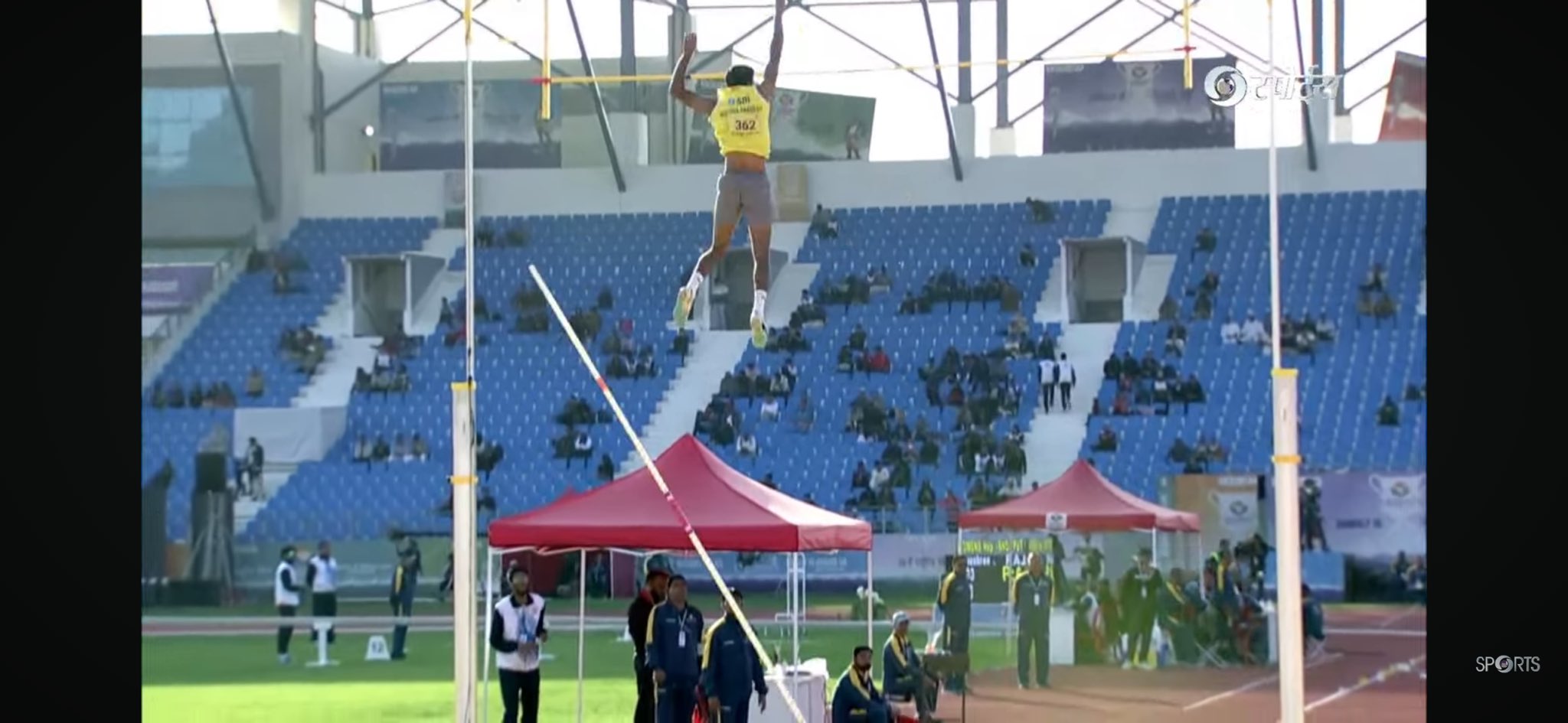 38th National Games 2025: WATCH Dev Kumar Meena Leaps To Pole Vault National Record