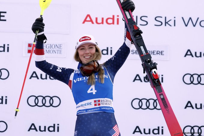 WATCH: Alpine Skiing Great Mikaela Shiffrin Reaches 100th World Cup Win In Sestriere